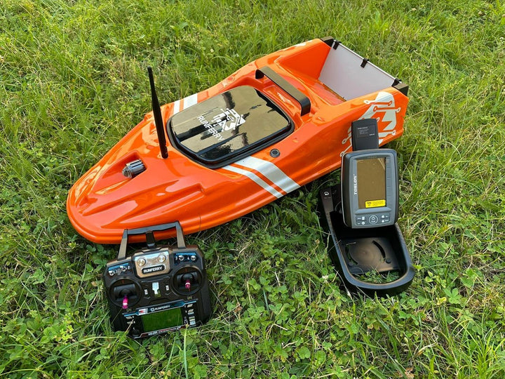 Runferry SOLO V3 GPS Bait Boat – Orange Edition + Toslon TF520 Sonar