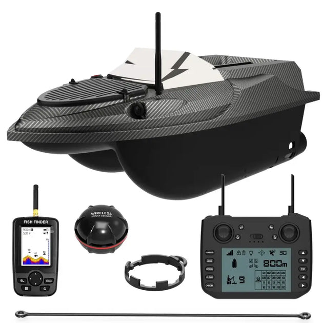 Flytec V080 Professional Bait Boat with GPS, Fish Finder, LED Lights & Auto-Return