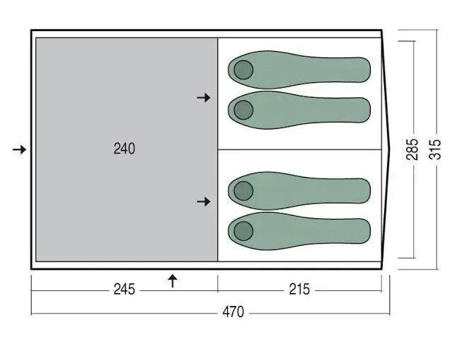 Pinguin Interval 4 Airtube Green Tent (PNG 143.4A.Green)