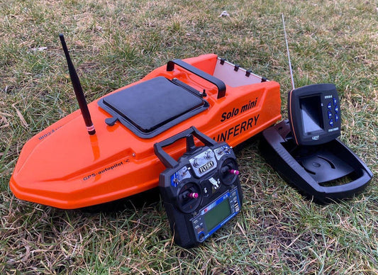 Runferry SOLO MINI GPS Bait Boat – Orange Edition + Lucky FF918 Sonar