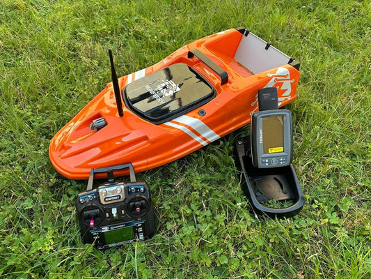 Runferry SOLO V3 GPS Bait Boat – Orange Edition + Toslon TF520 Sonar